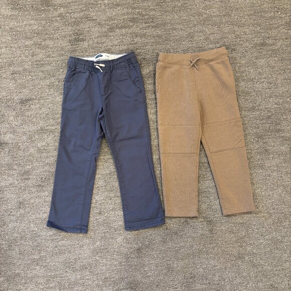 Toddler Pants - Set of 2 - Size 3T - Blue Trousers - Beige Pants - Old Navy - Picture 1 of 4